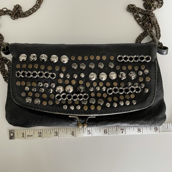 Maje black studded bag clutch - Picture 4 of 10